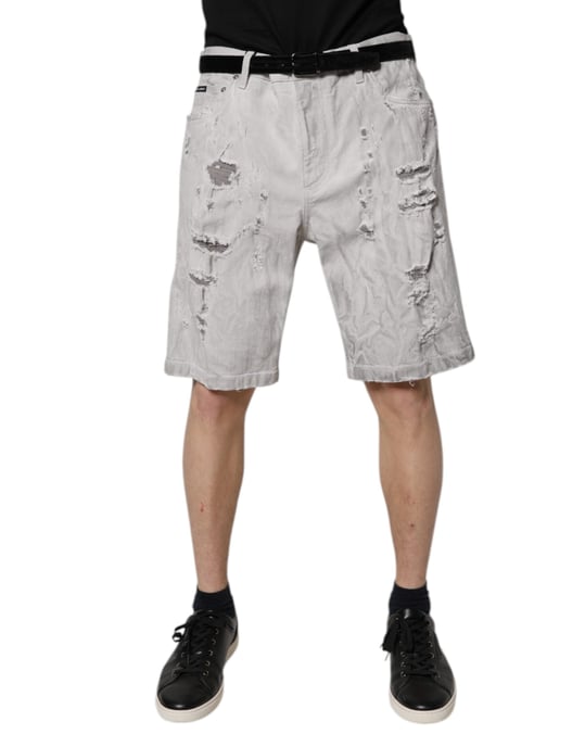 Pantalones Cortos de Mezclilla Rasgados Desgastados - Image 2