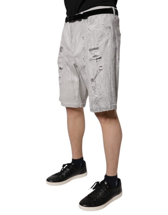 Pantalones Cortos de Mezclilla Rasgados Desgastados - Image 3