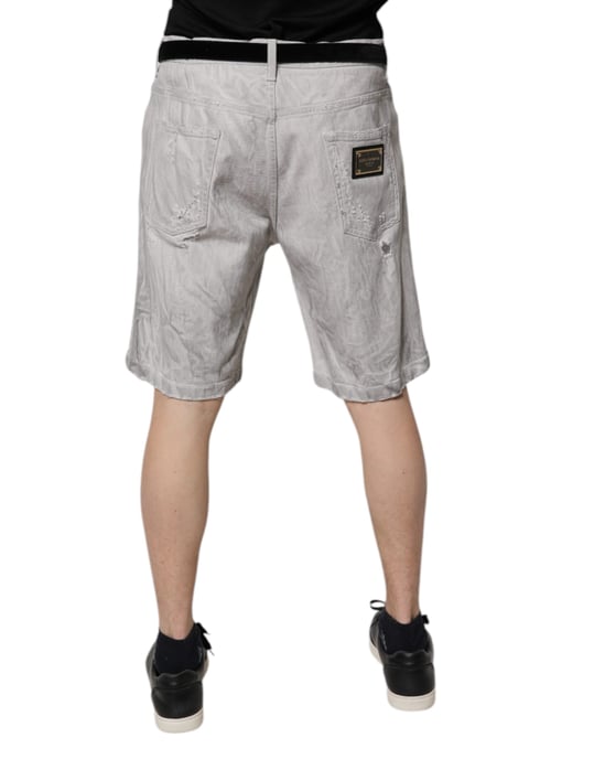 Pantalones Cortos de Mezclilla Rasgados Desgastados - Image 4