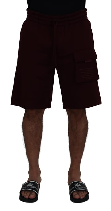 Pantalones Cortos de Forro Polar Burdeos Cargo - Image 1