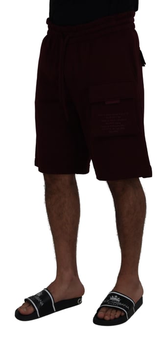 Pantalones Cortos de Forro Polar Burdeos Cargo - Image 2