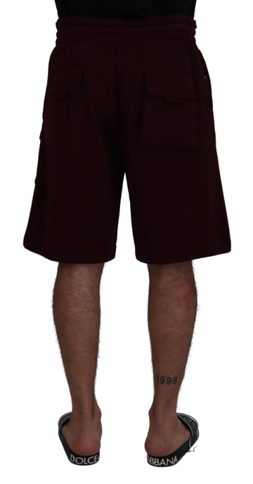 Pantalones Cortos de Forro Polar Burdeos Cargo - Image 3