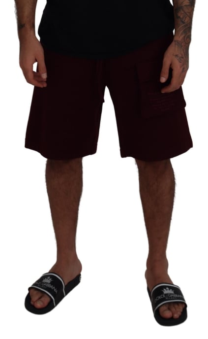 Pantalones Cortos de Forro Polar Burdeos Cargo - Image 4