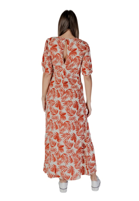 Vestido Maxi de Impresión de Hojas con Escote en V y Mangas Cortas - Image 2