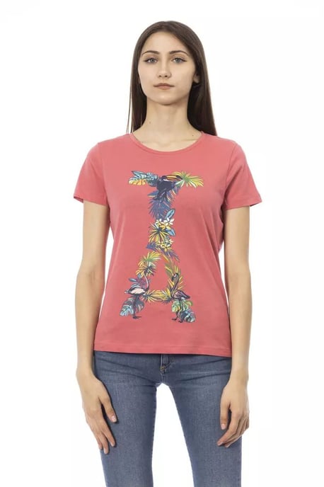 Camiseta Floral de Manga Corta con Cuello Redondo - Image 1