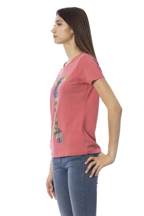 Camiseta Floral de Manga Corta con Cuello Redondo - Image 2
