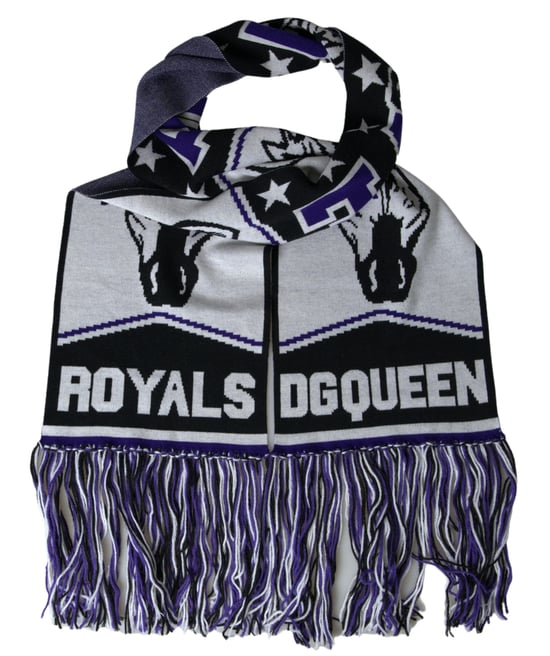 Bufanda de Franjas de Lana Multicolor DG Queen - Image 1