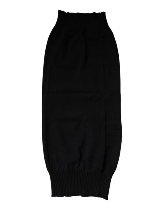 Foulard de Bufanda de Cuello de Cachemira Negra Tejida - Image 1