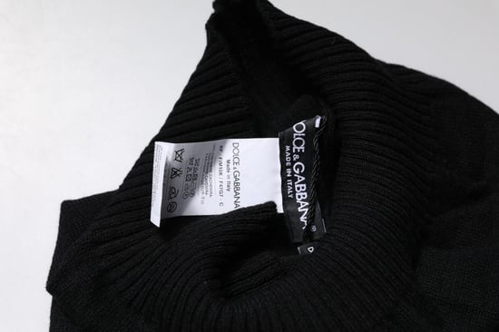 Foulard de Bufanda de Cuello de Cachemira Negra Tejida - Image 4