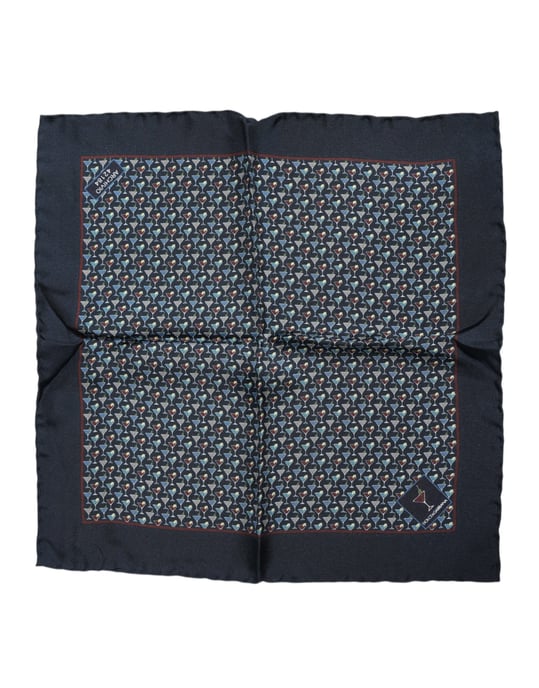Foulard de Seda Azul Coctel Cuadrado - Image 1