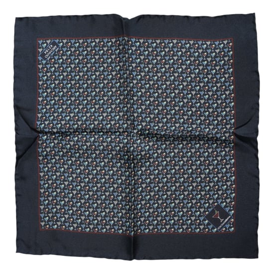 Foulard de Seda Azul Coctel Cuadrado - Image 2