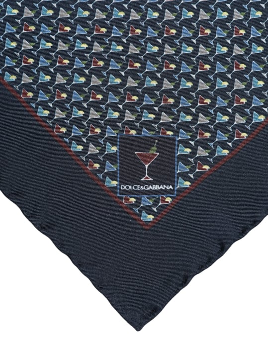 Foulard de Seda Azul Coctel Cuadrado - Image 3