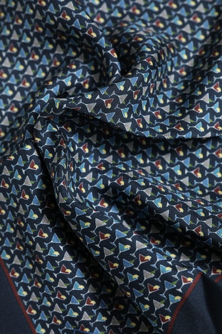 Foulard de Seda Azul Coctel Cuadrado - Image 4