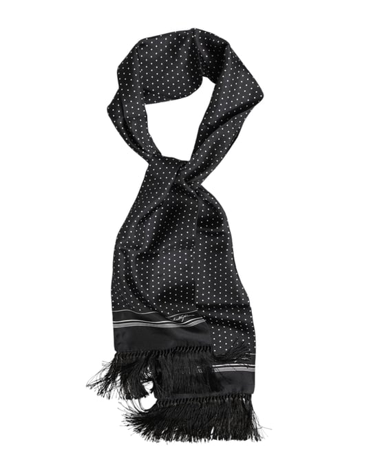 Foulard con Borlas de Lunares Blancos y Negros - Image 1