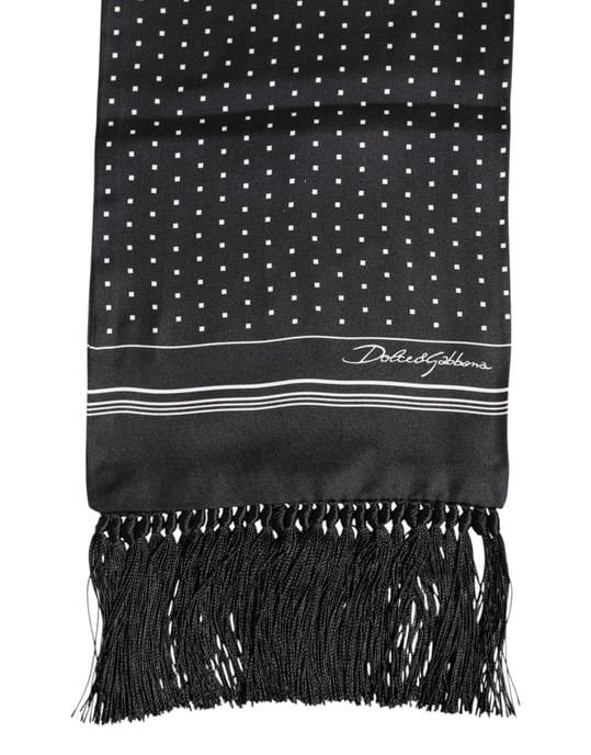 Foulard con Borlas de Lunares Blancos y Negros - Image 2