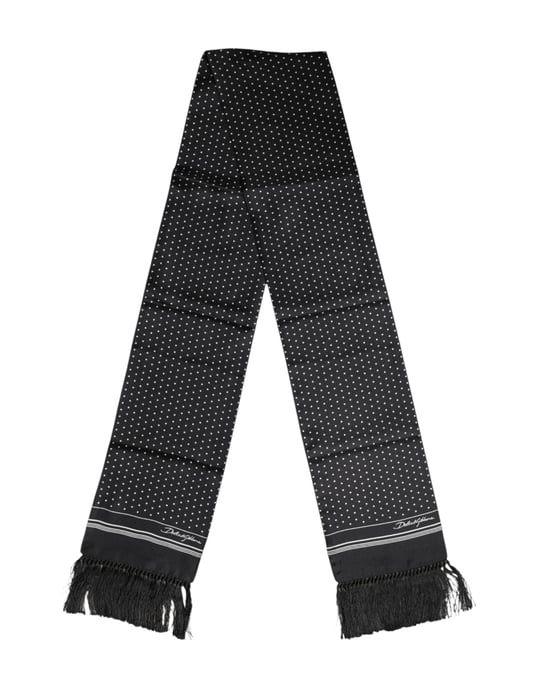 Foulard con Borlas de Lunares Blancos y Negros - Image 4