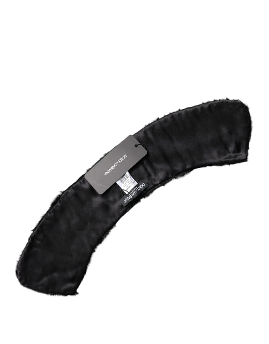 Bufanda de Cuello para Mujeres con Collar de Piel de Cordero Negro - Image 2
