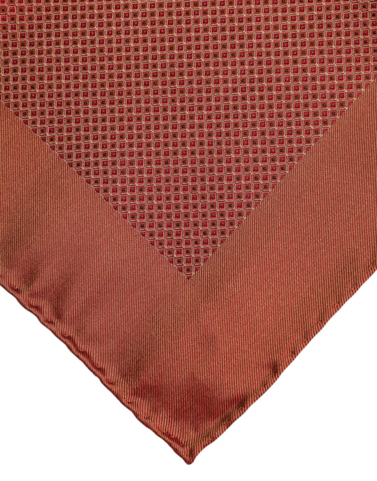 Foulard de seda naranja cuadrado para hombre - Image 2