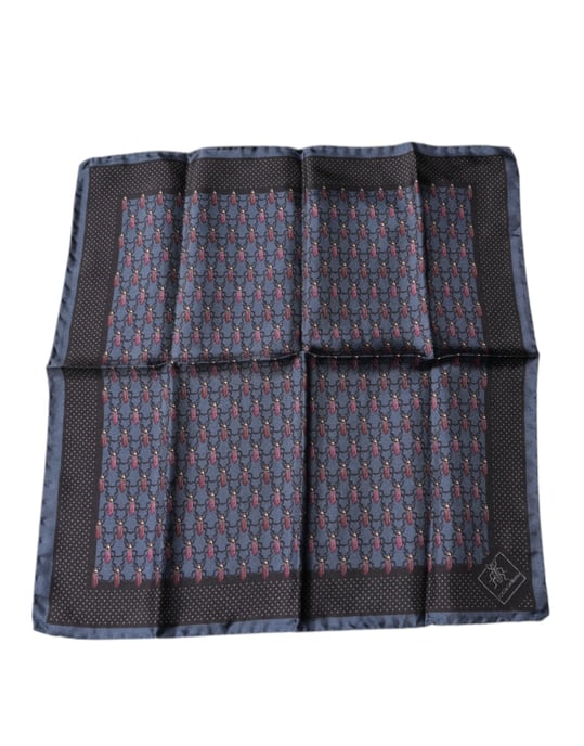 Pañuelo Cuadrado de Escarabajo Azul Oscuro - Image 1