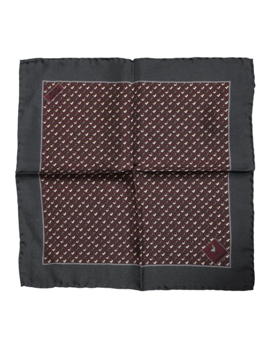 Foulard de seda cuadrado color burdeos - Image 1