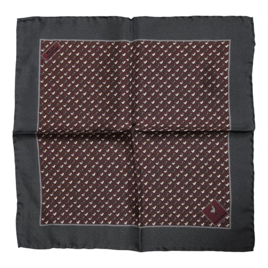 Foulard de seda cuadrado color burdeos - Image 2