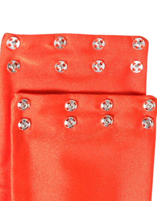 Bufanda de cuello elástica de nailon naranja para mujeres - Image 3