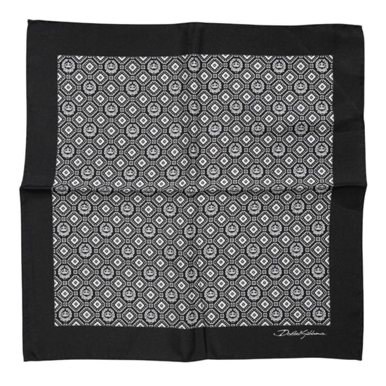 Foulard cuadrado estampado en blanco y negro - Image 2