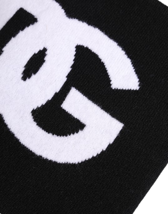 Bufanda de cuello de punto con estampado de logo en blanco y negro - Image 3
