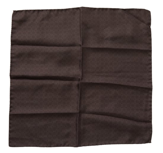 Pañuelo de seda cuadrado estampado marrón - Image 1