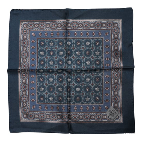 Pañuelo de Seda Azul Impresa para Hombre - Image 2