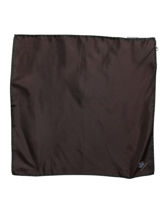Foulard de seda cuadrado para hombre Brown DG Crown marrón - Image 1
