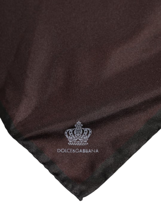 Foulard de seda cuadrado para hombre Brown DG Crown marrón - Image 2