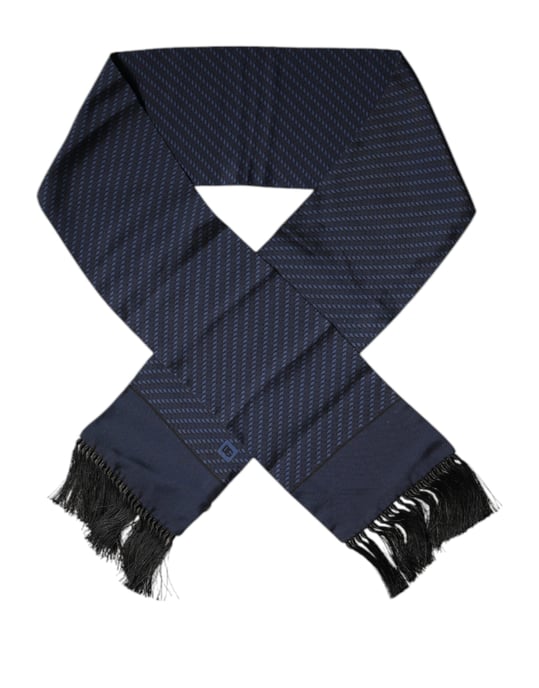 Bufanda cuello con flecos Fantasía Azul Oscuro - Image 1