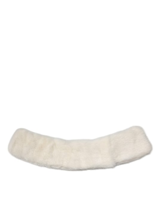 Bufanda de Cuello de Piel de Visón Blanca para Mujer - Image 1