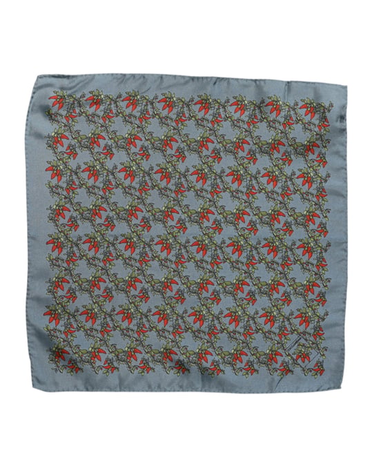 Foulard de seda gris con chiles para hombre - Image 1