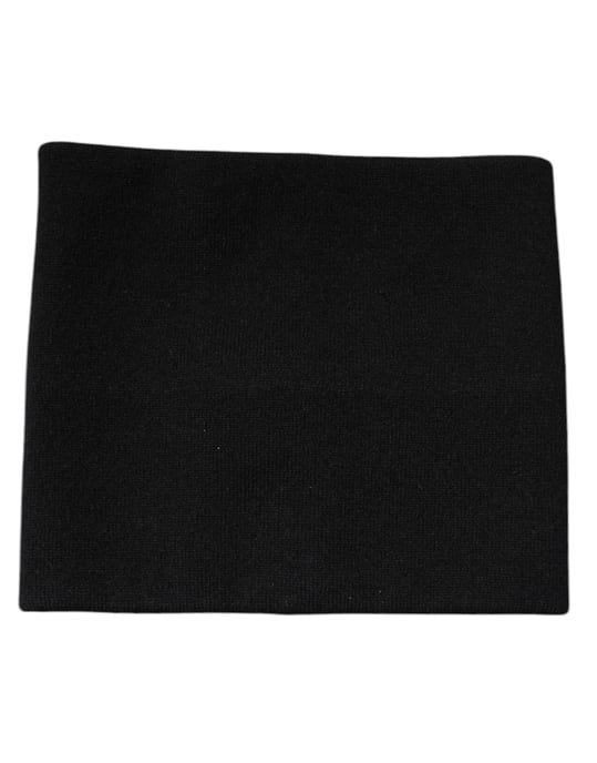 Pañuelo Cuadrado de Cashmere Negro Tejido - Image 1