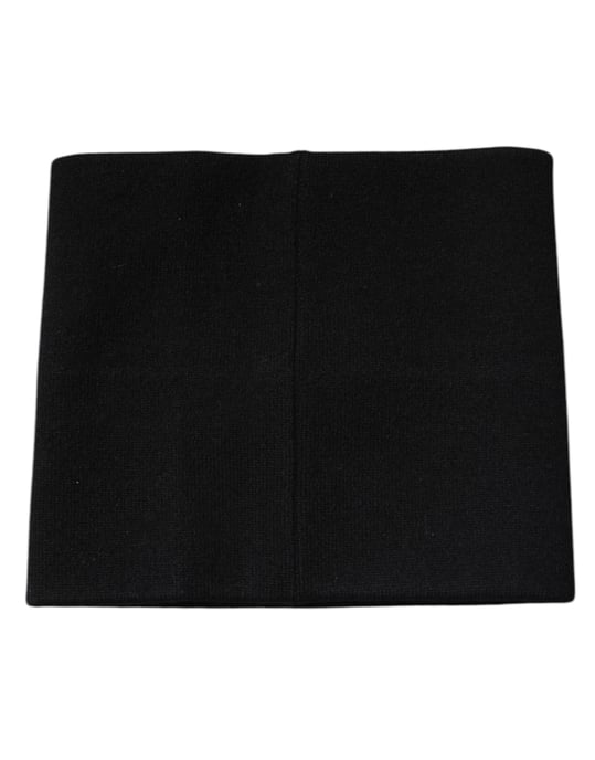 Pañuelo Cuadrado de Cashmere Negro Tejido - Image 3