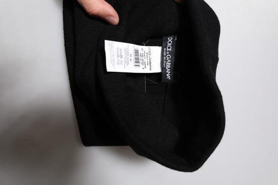 Pañuelo Cuadrado de Cashmere Negro Tejido - Image 5