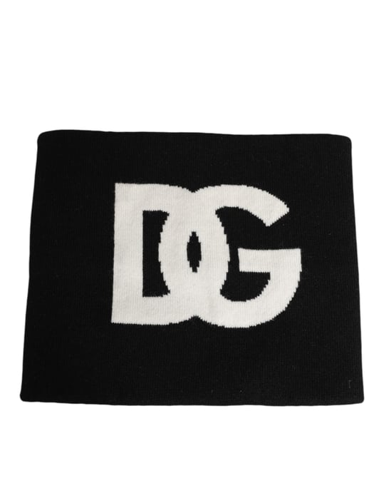 Bufanda de cachemira negra con logo de D&G para hombre, talla única. - Image 1