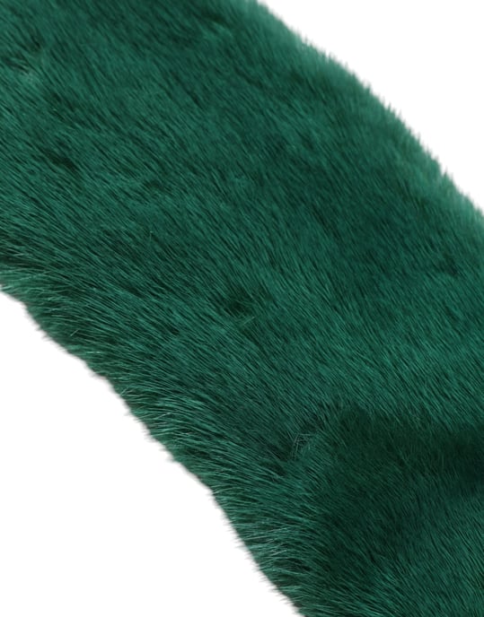 Bufanda de Cuello para Mujer de Piel de Visón Verde - Image 2