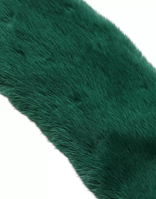 Bufanda de Cuello para Mujer de Piel de Visón Verde - Image 3