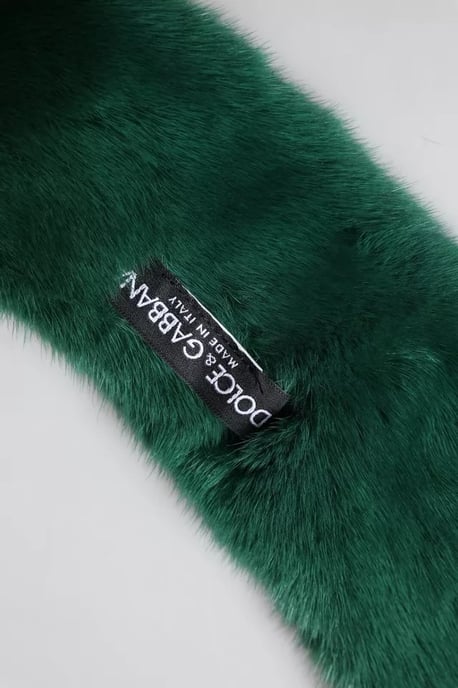 Bufanda de Cuello para Mujer de Piel de Visón Verde - Image 4