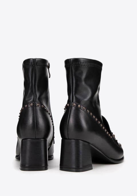 Botines de mujer Wittchen con remaches decorativos, color negro, piel natural - Image 3