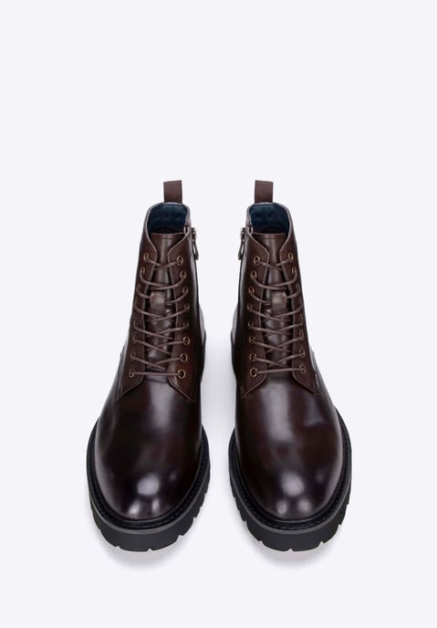 Botas de combate con cordones de cuero para hombre de Wittchen, color marrón y cuero natural - Image 2