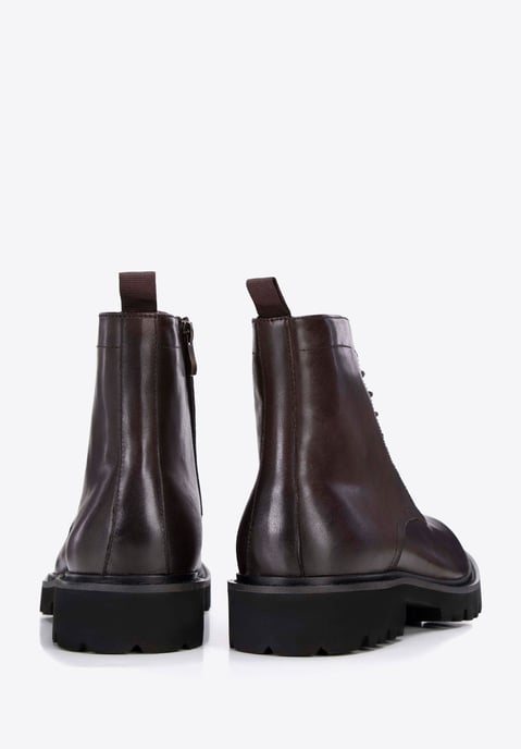 Botas de combate con cordones de cuero para hombre de Wittchen, color marrón y cuero natural - Image 3