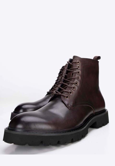 Botas de combate con cordones de cuero para hombre de Wittchen, color marrón y cuero natural - Image 5