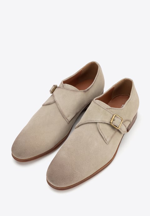 Zapatos monje de piel de ante beige para hombre de Wittchen - Image 1