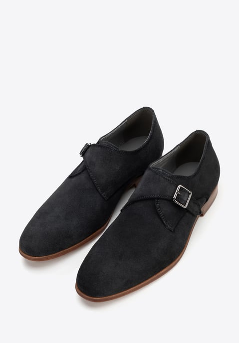 Zapatos Monk Wittchen para hombre en ante gris oscuro - Image 1