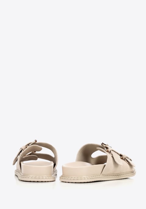 Chanclas Wittchen de piel de ante beige para mujer - Image 4