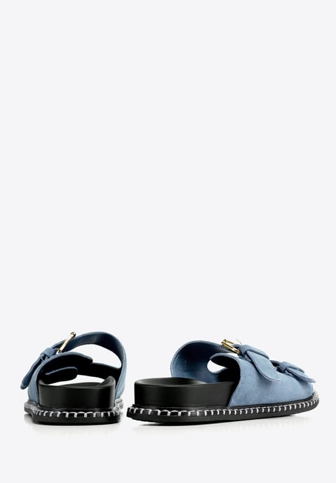 Chanclas Wittchen de piel de ante azul para mujer - Image 4